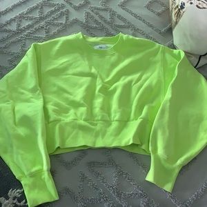 TNA cropped neon lime sweater